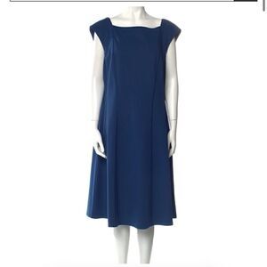 Lafayette 148 New York Square Neckline Midi Length Dress